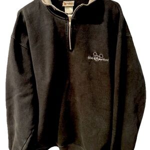 Disney Men's Black Quarter-Zip Pullover with Walt Disney World Vintage 90’s